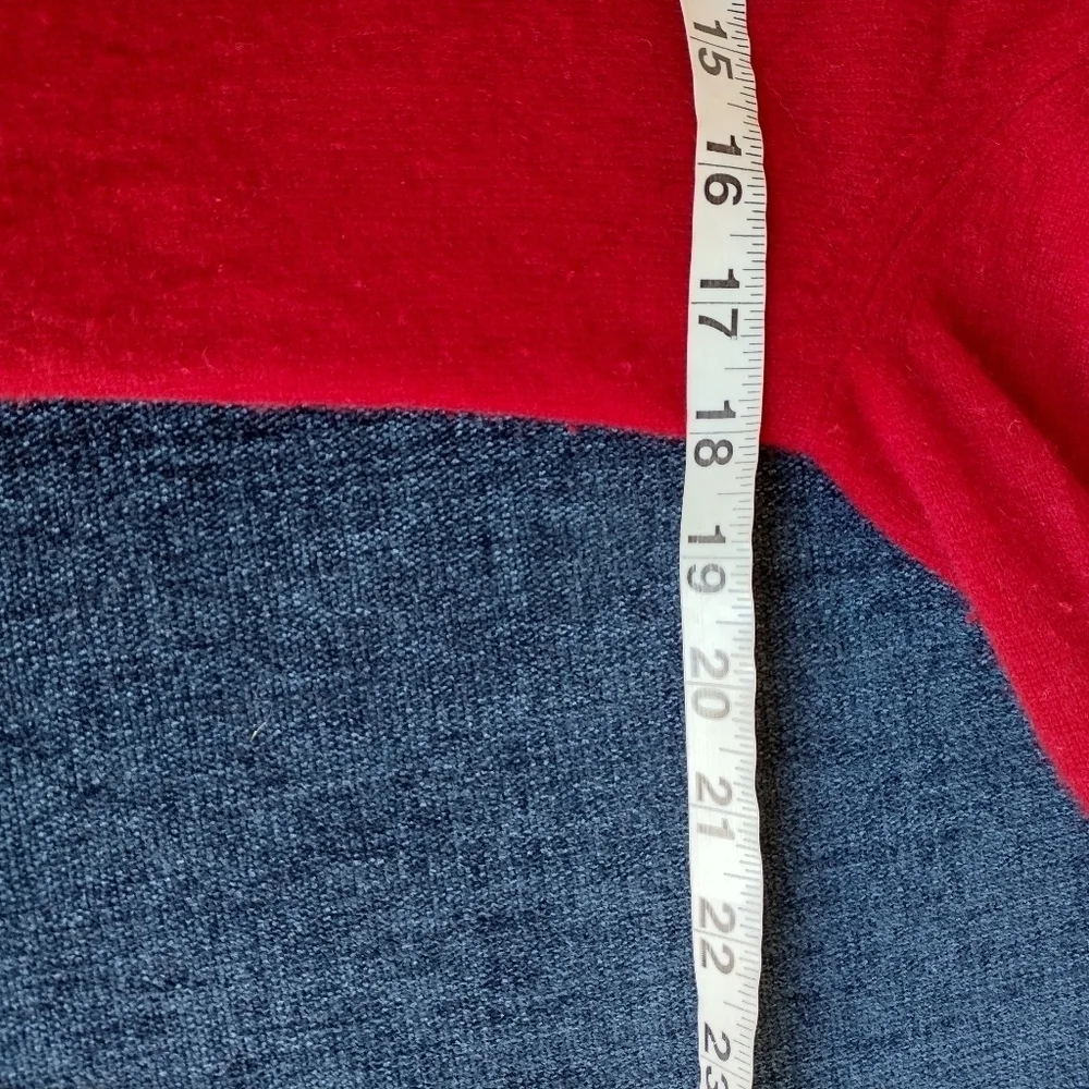 Tory Burch Inez Cashmere V Neck Logo Cardigan Red Size Small HOLE See Pics